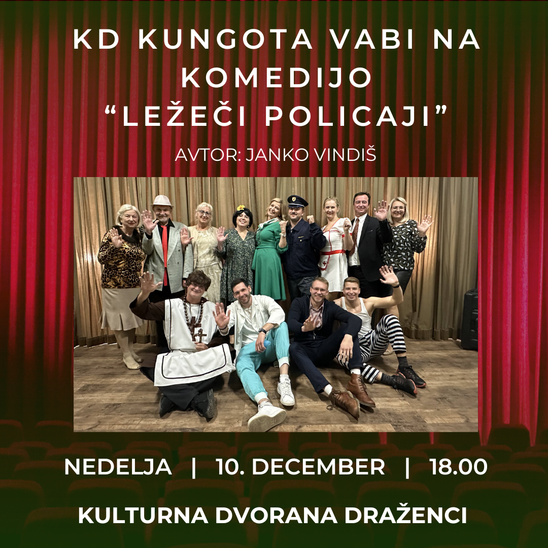 Vabilo na komedijo ležeči policaji - Canva